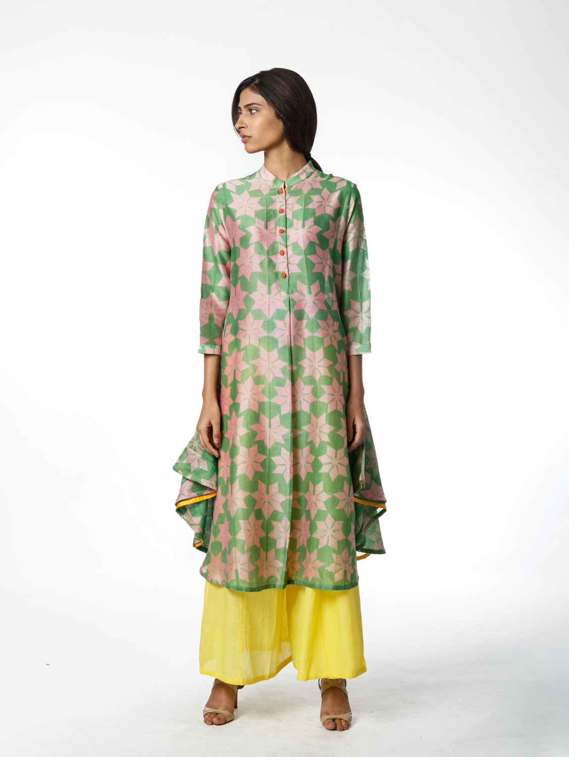 Emerald Floral Shibori Tunic
