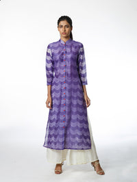 Violet Scallop Shibori Tunic