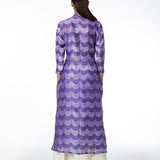 Violet Scallop Shibori Tunic