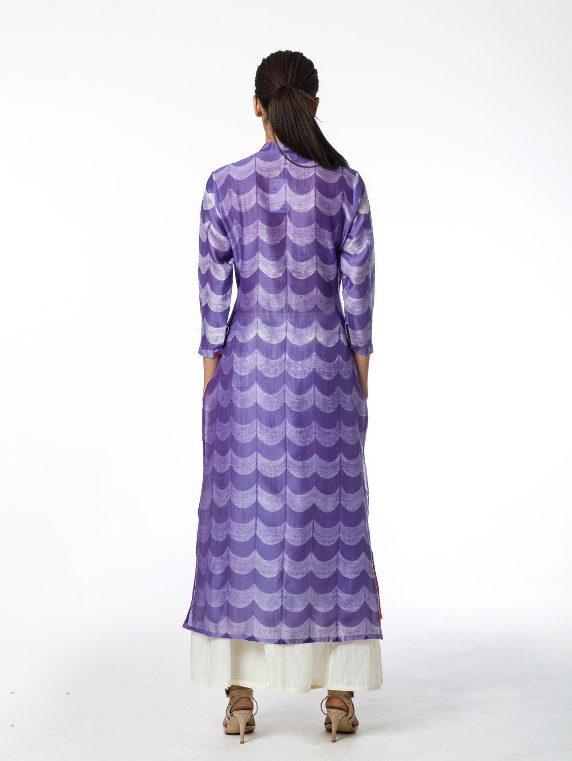 Violet Scallop Shibori Tunic