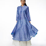 Azure Stripe Shibori Tunic