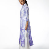 Lilac Floral Scallop Shibori Tunic