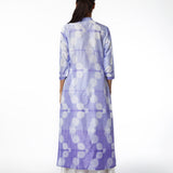 Lilac Floral Scallop Shibori Tunic