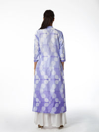 Lilac Floral Scallop Shibori Tunic