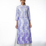Lilac Floral Scallop Shibori Tunic