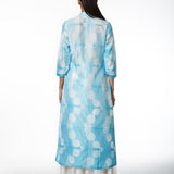Mint Floral Scallop Shibori Tunic