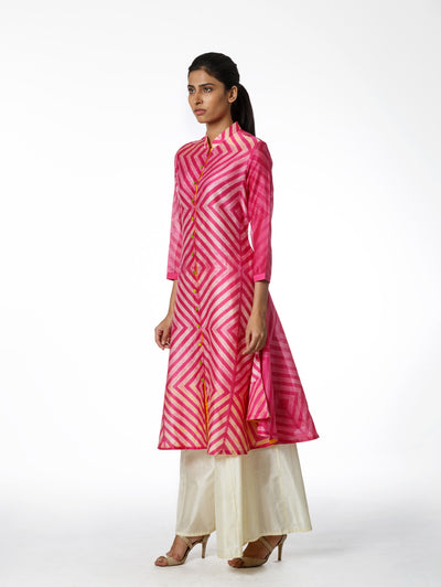 Fuchsia Stripe Shibori Tunic