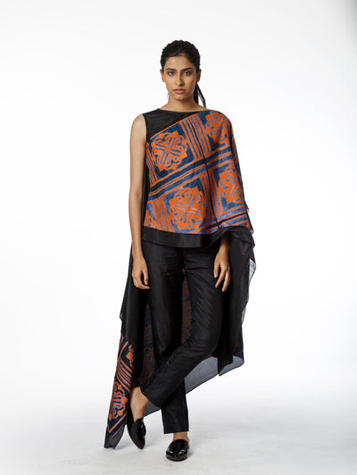 Layered Asymmetrical Shibori Top