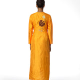 Yellow Raas Applique Embroidered Wrap Dress