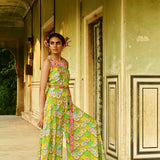Luxury Printed Silk Jumpsuit With Belt