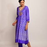Patang Embroidered Shibori Purple Kurta Set with Buti Dupatta