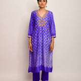 Patang Embroidered Shibori Purple Kurta Set with Buti Dupatta