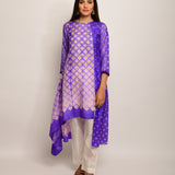 Patang Shibori Purple/Yellow Asymmetrical Tunic