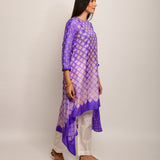 Patang Shibori Purple/Yellow Asymmetrical Tunic