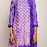 Patang Shibori Purple/Yellow Asymmetrical Tunic