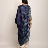 Patang Embroidered Shibori Charcoal Asymmetrical Tunic
