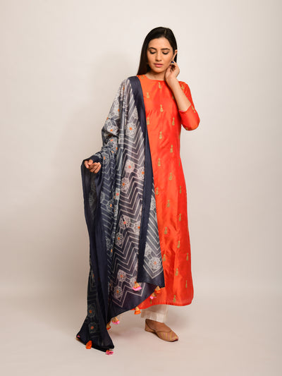 Patang Charcoal Dupatta