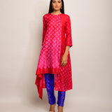 Patang Shibori Red/Pink Asymmetrical Tunic