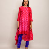 Patang Shibori Red/Pink Asymmetrical Tunic