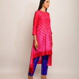 Patang Shibori Red/Pink Asymmetrical Tunic