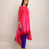 Patang Shibori Red/Pink Asymmetrical Tunic