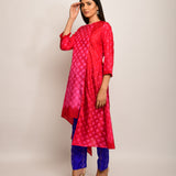 Patang Shibori Red/Pink Asymmetrical Tunic