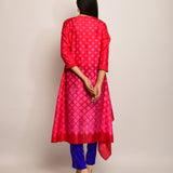 Patang Shibori Red/Pink Asymmetrical Tunic