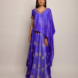Patang Embroidered Shibori Purple Cape