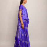 Patang Embroidered Shibori Purple Cape