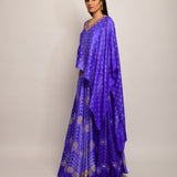 Patang Embroidered Shibori Purple Cape