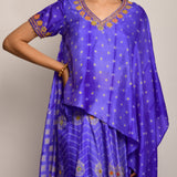 Patang Embroidered Shibori Purple Cape