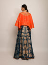 Patang Orange Embroidered Cape
