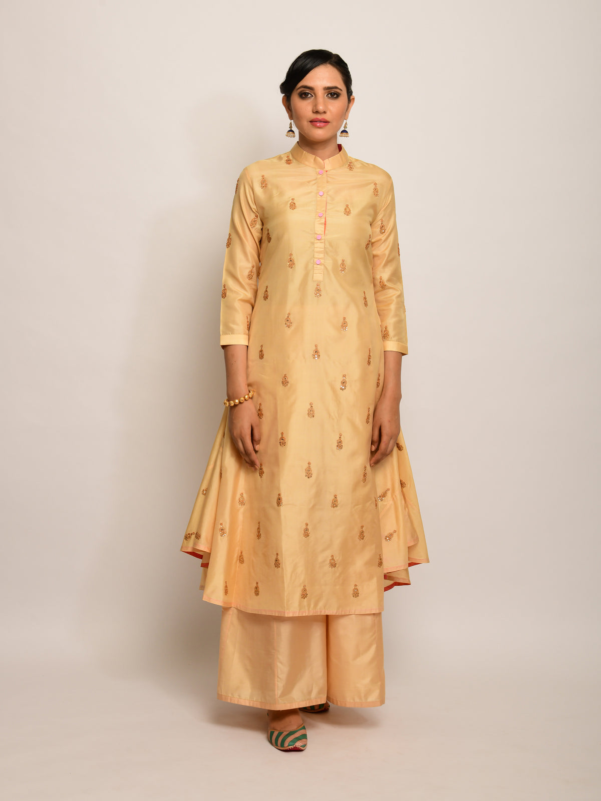 Beige Buti Kurta