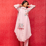 Rose Pink Embroidered Stole