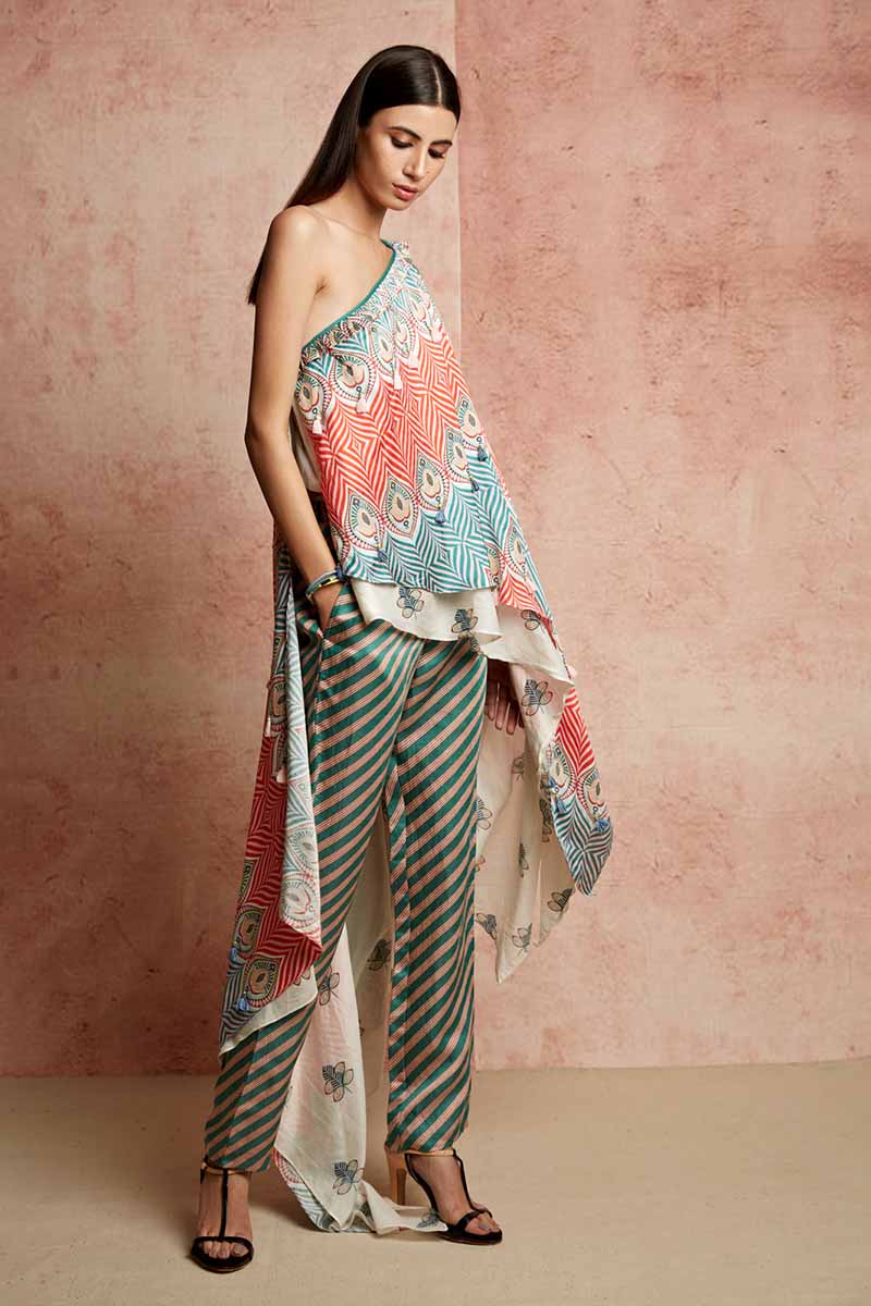 Amer Multicolor Off Shoulder Cape