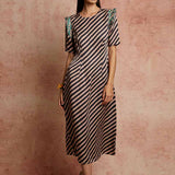 Amer Black Beige Fitted Dress