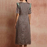 Amer Black Beige Fitted Dress