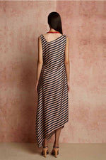 Amer Black Beige Striped Dress