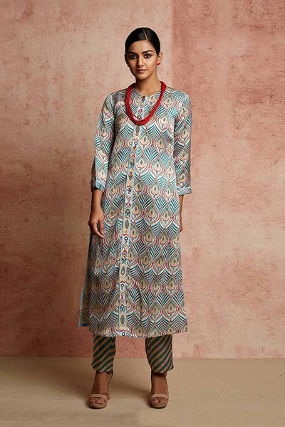 Amer Multicolor Front Open Kurta