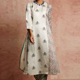Amer Ivory Buti/Multi Kurta