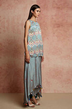 Amer Multicolor Top with Skirt Pant