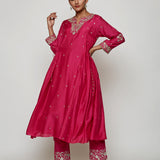Ekrang Fuschia Marodi Kurta Set