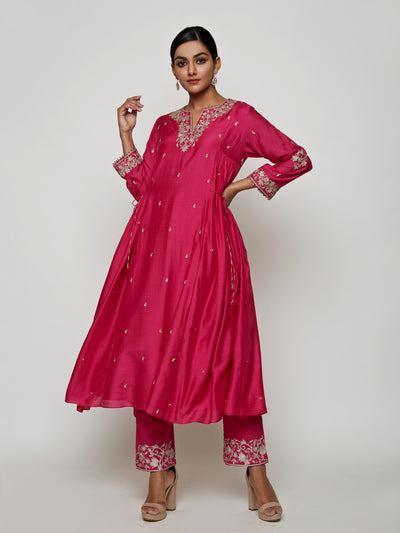 Ekrang Fuschia Marodi Kurta Set