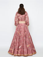Morbagh Rose Pink Embroidered Lehenga with Crop Top