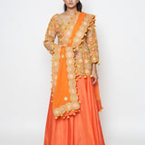 Morbagh Short Embroidered Kurta With Skirt And Dupatta