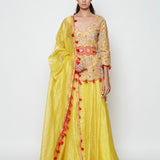 Morbagh Short Embroidered Kurta With Skirt And Dupatta