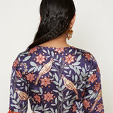 Morabgh Peacock Blue Embroidered Blouse