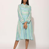 Dots Turquoise Striped Dress