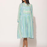 Dots Turquoise Striped Dress