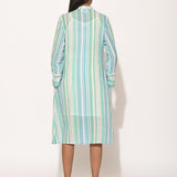 Dots Turquoise Striped Dress